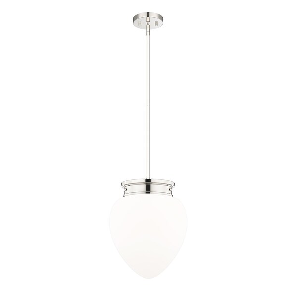 Z-Lite Gideon Pendant, 1-Light, 12.5 In.W x 16 In.H, Polished Nickel/Etched Opal 1945P12-PN - main